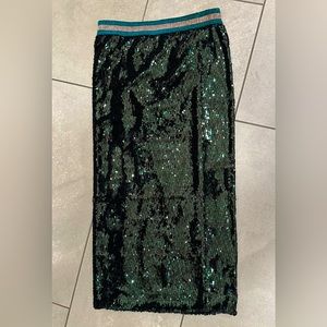 Le Superbe Green Sequin Skirt